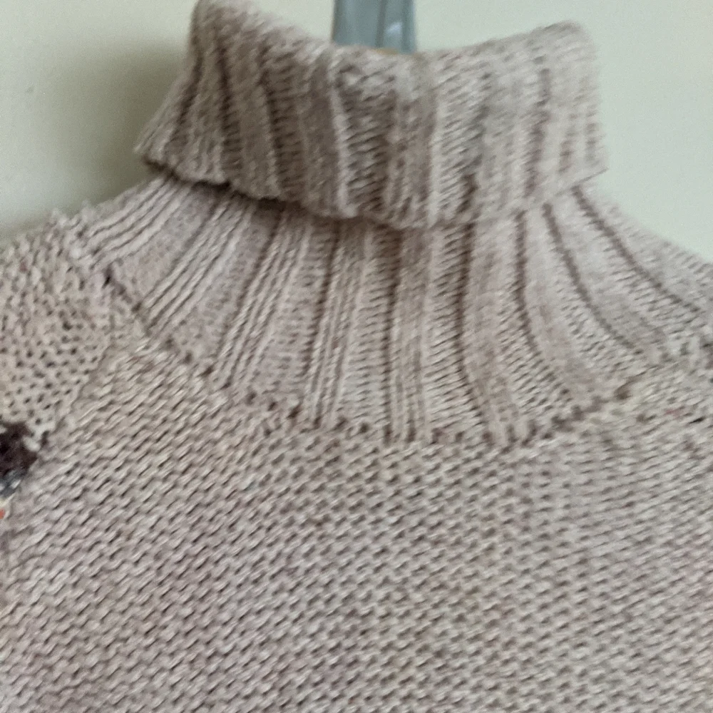 Lanosos chunky floral Turtleneck sweater size small - Picture 2 of 12